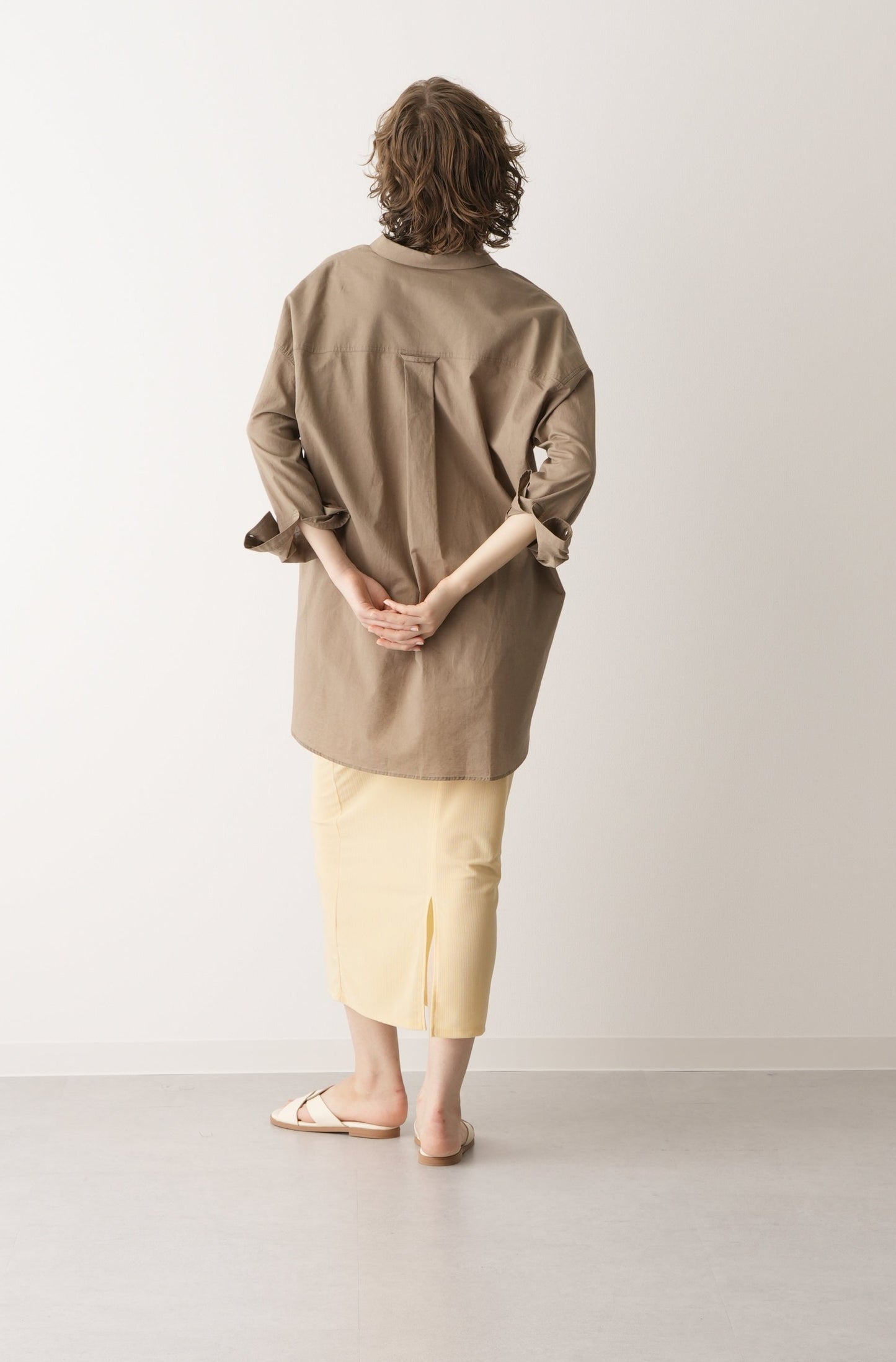【ACUTA】コットンリネンボイル2WAYカシュクールシャツ