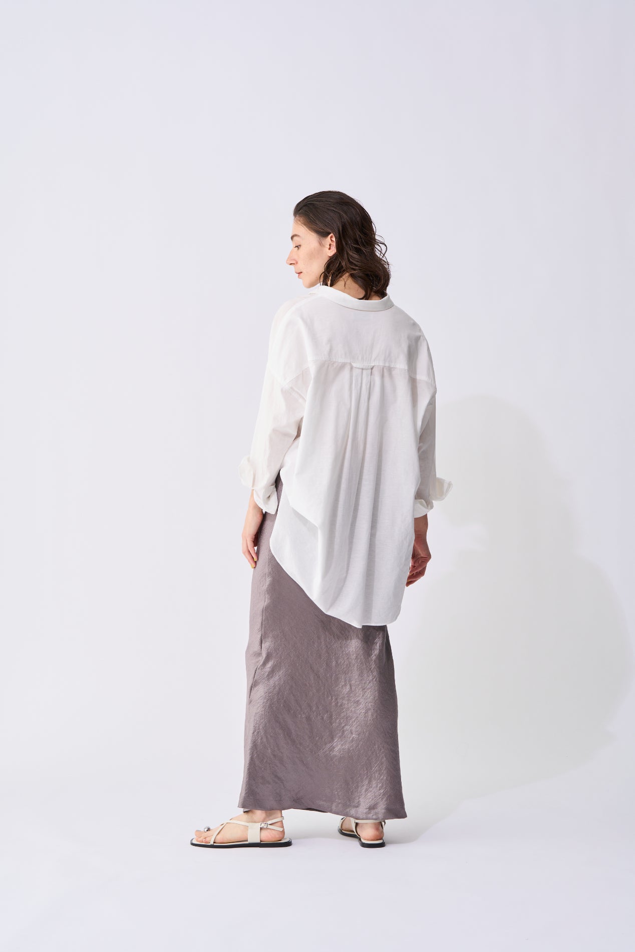 【ACUTA】コットンリネンボイル2WAYカシュクールシャツ