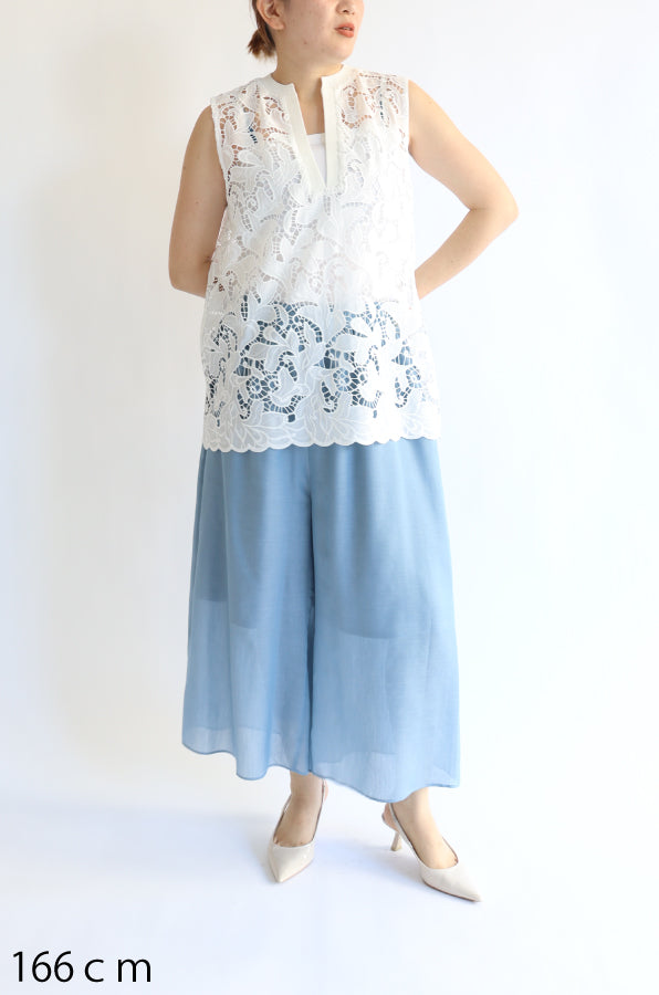 【ACUTA】カットワークレースベスト