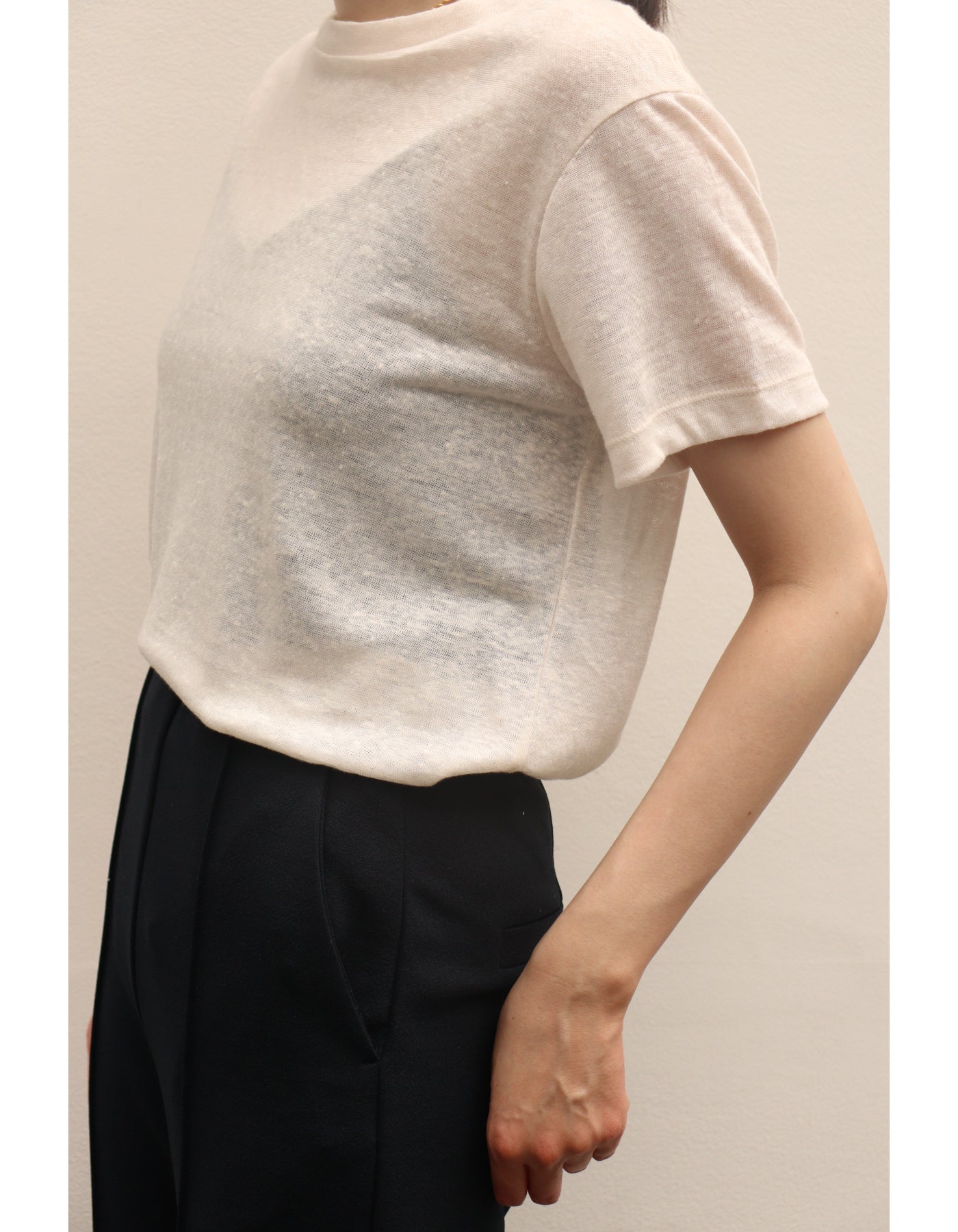 【ACUTA アクータ】リネンクルーネックTシャツ