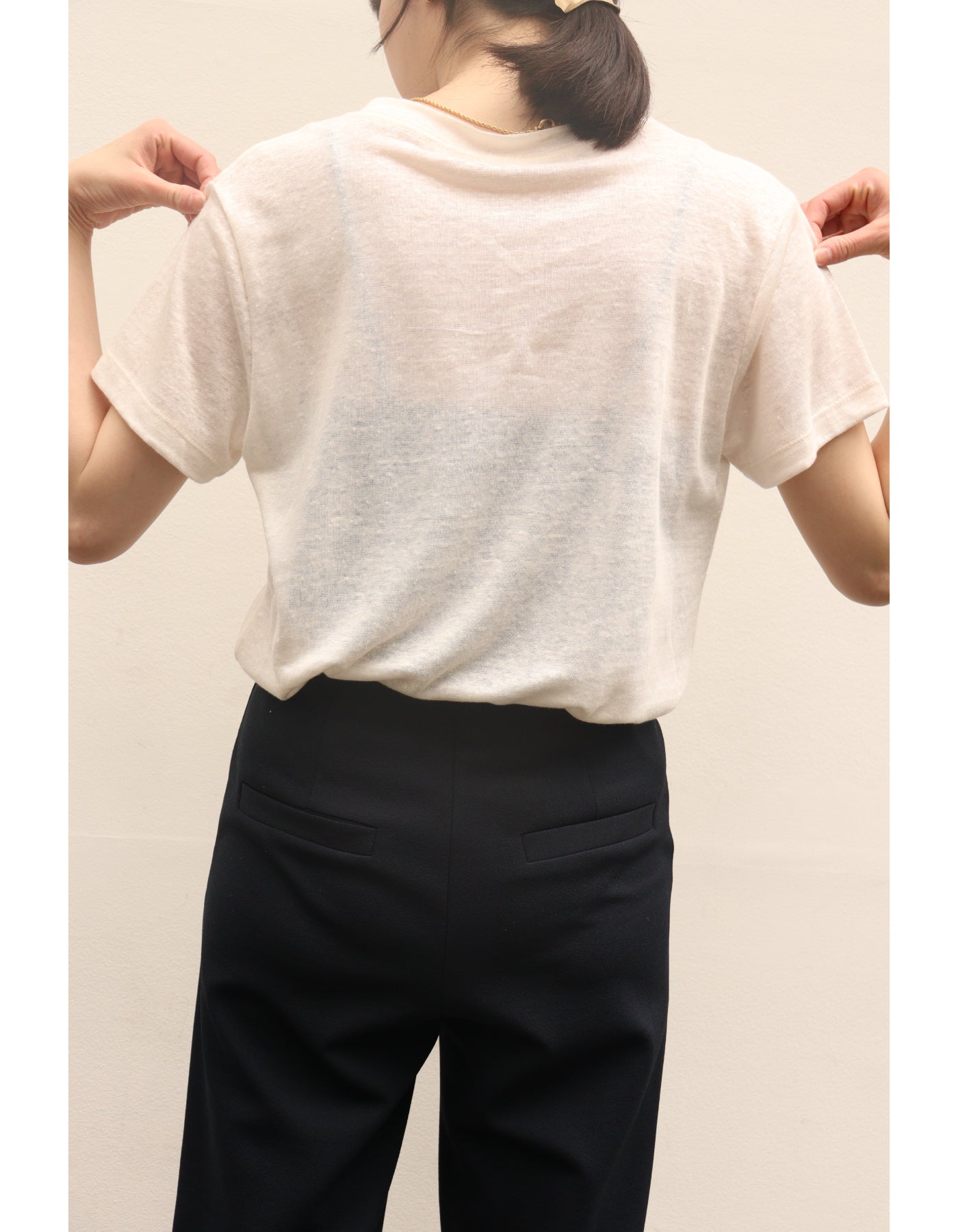 【ACUTA アクータ】リネンクルーネックTシャツ