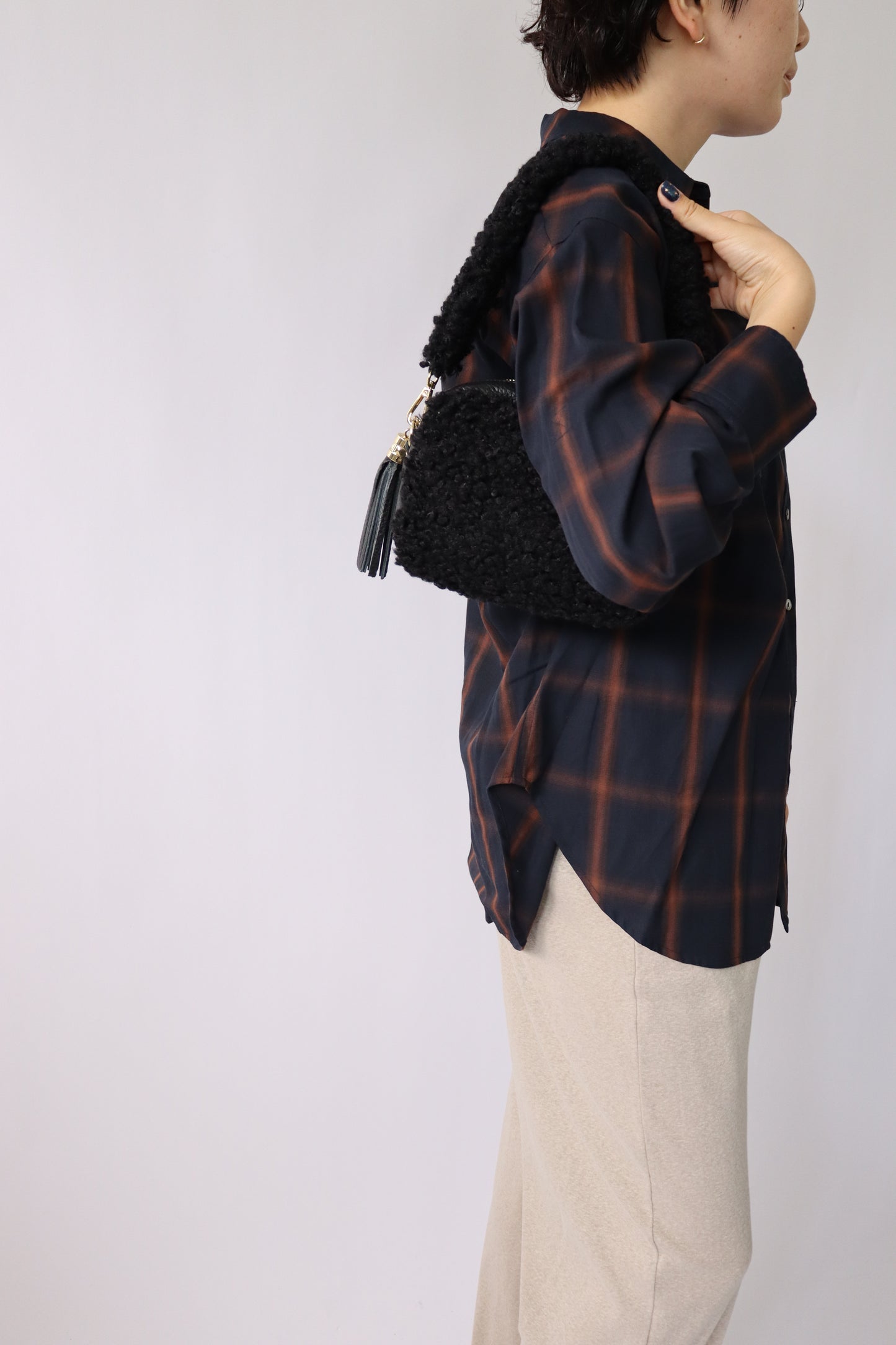 【MILLELA FIRENZE】プードルファーボックスバッグ