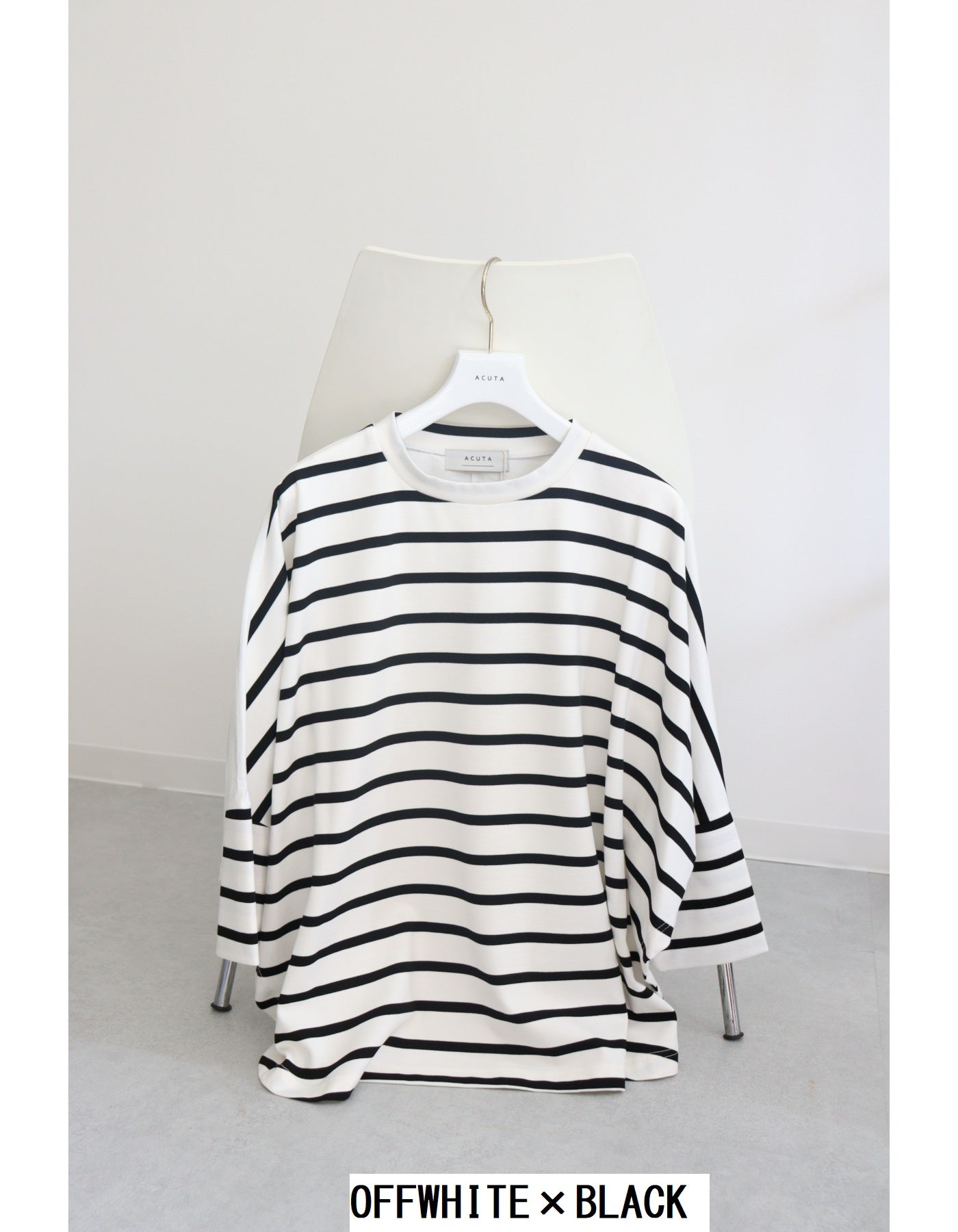 【ACUTA アクータ】ドルマンボーダーカットソー