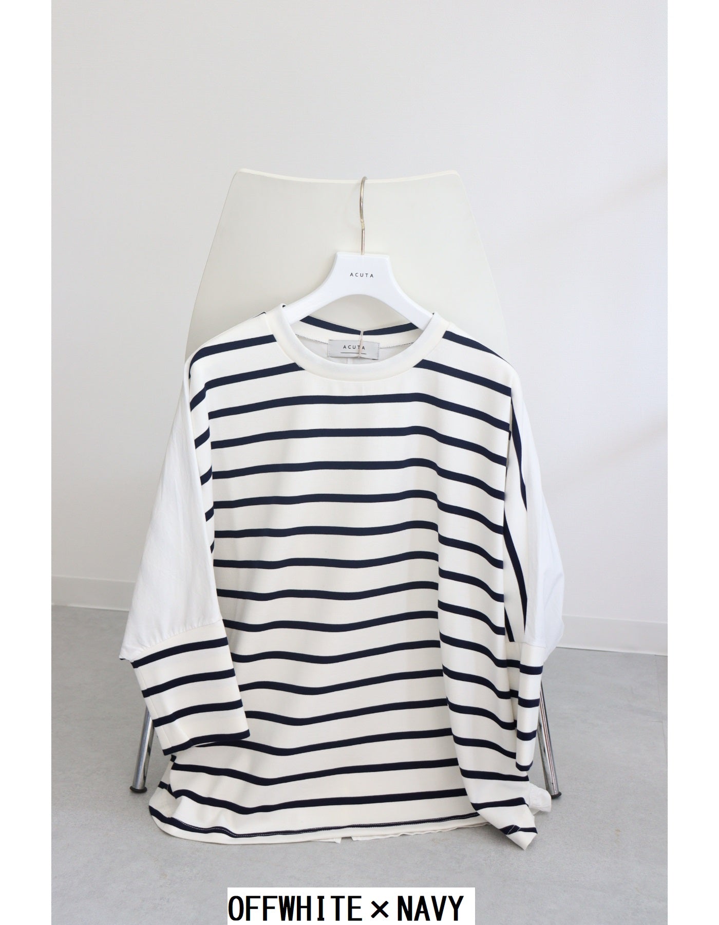 【ACUTA アクータ】ドルマンボーダーカットソー