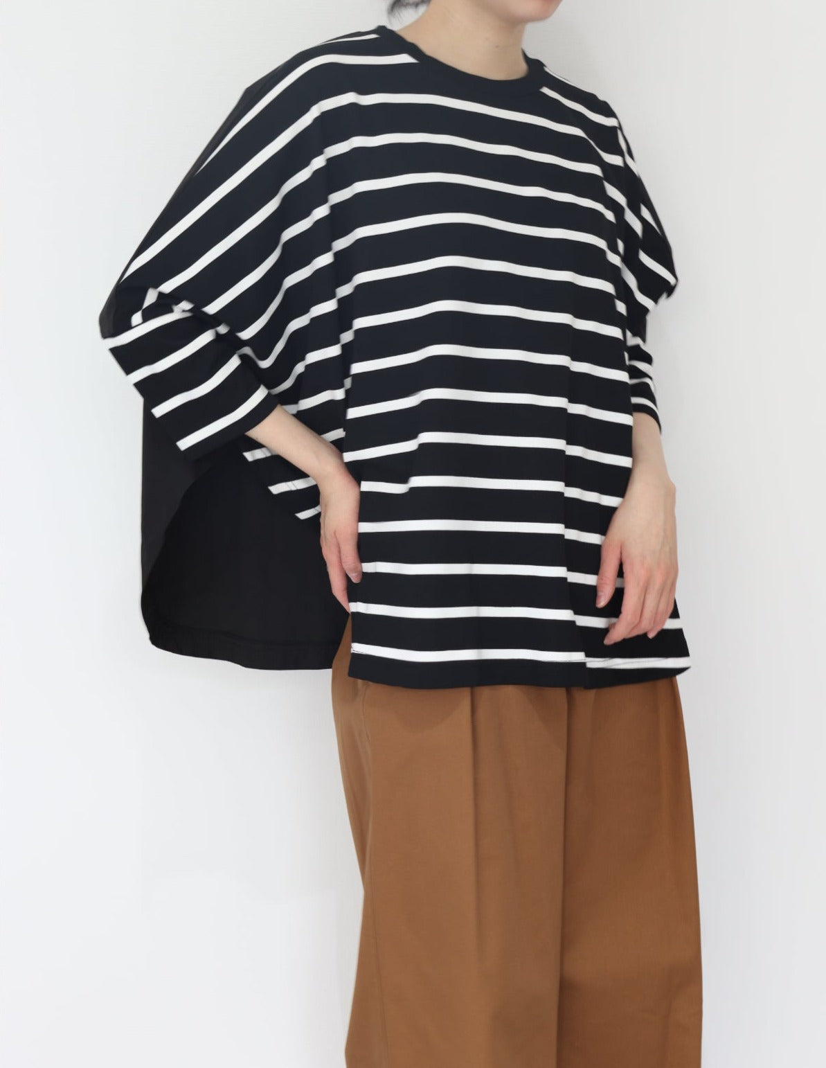 【ACUTA アクータ】ドルマンボーダーカットソー