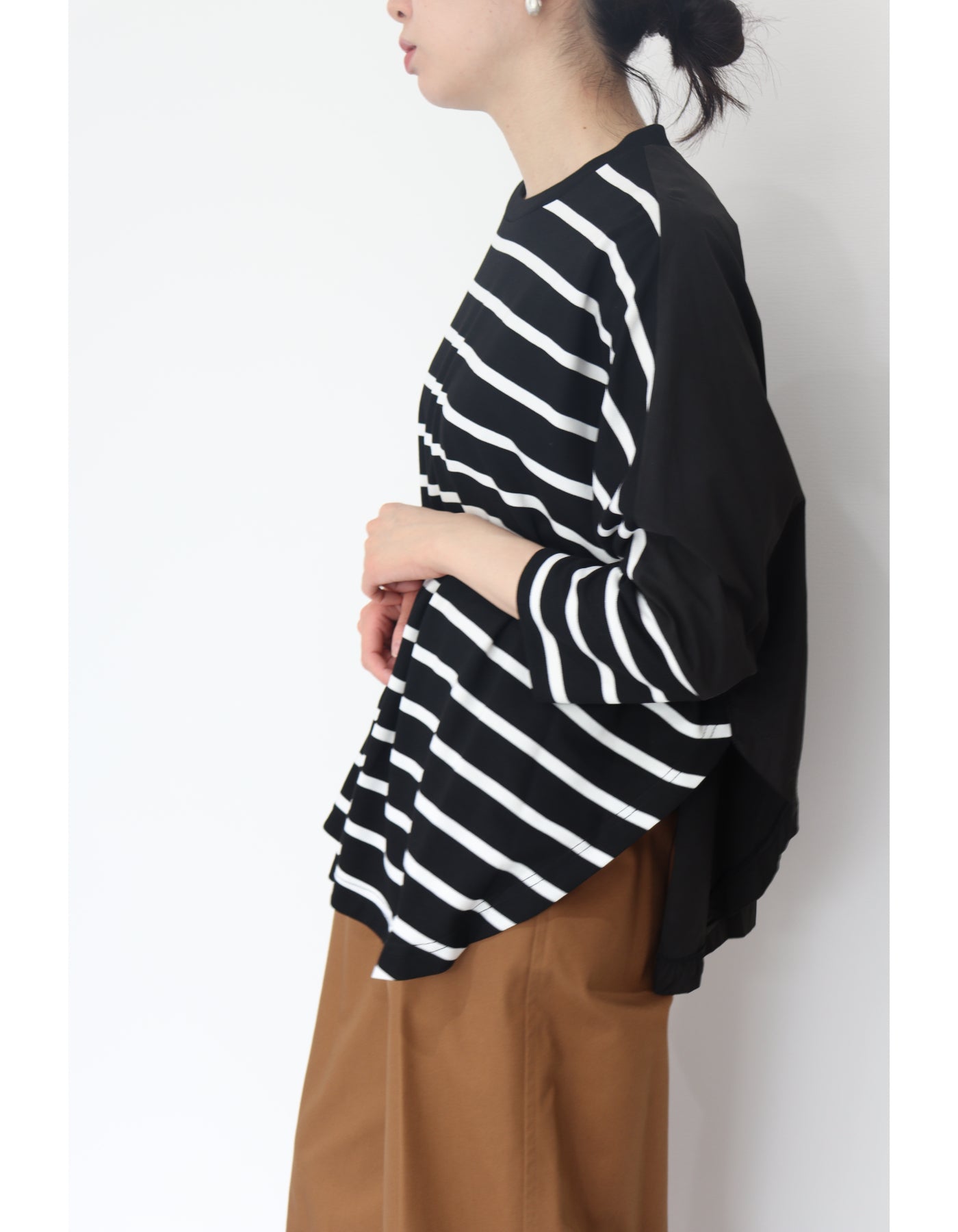 【ACUTA アクータ】ドルマンボーダーカットソー