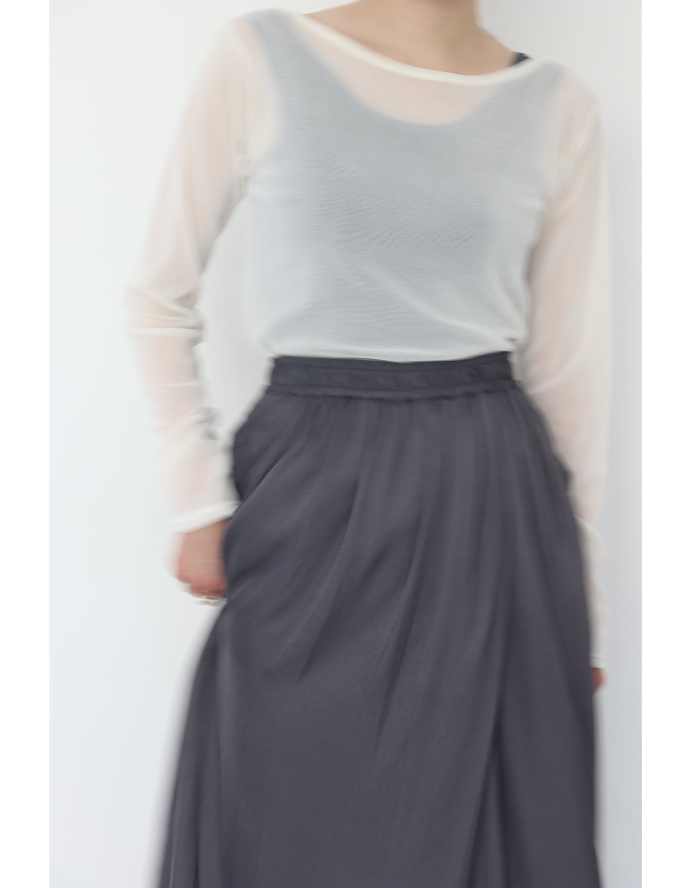 【ACUTA アクータ】サテンイージーラップパンツ