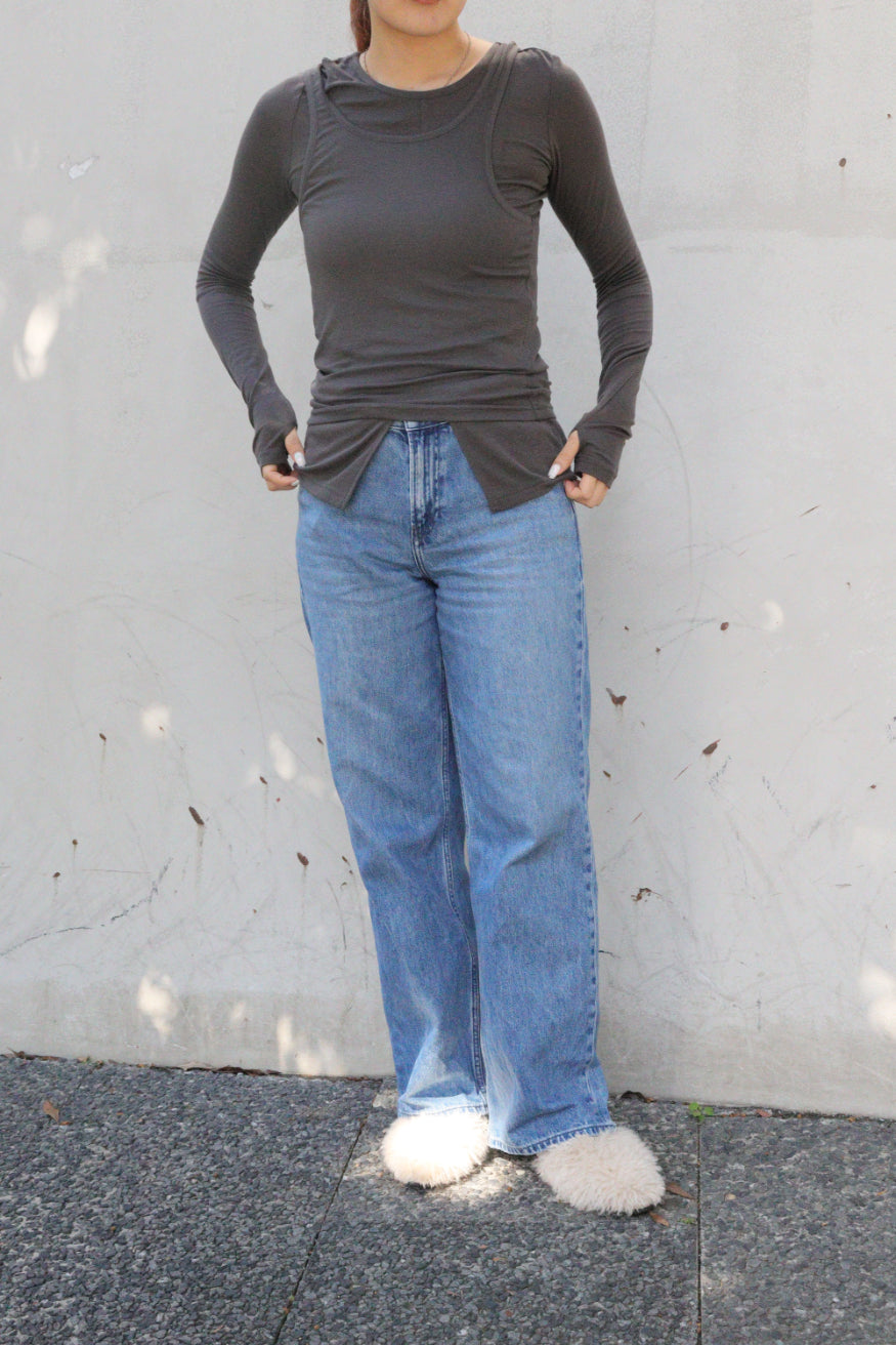 【ACUTA】テンセルウールレイヤードカットソー