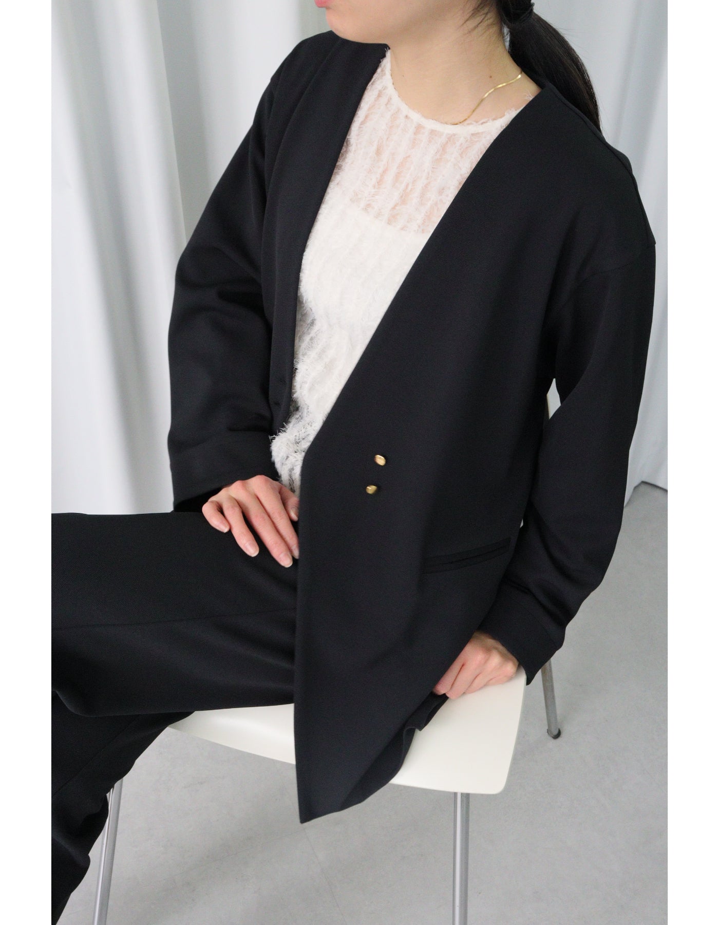 【ACUTA】ツイルノーカラージャケット