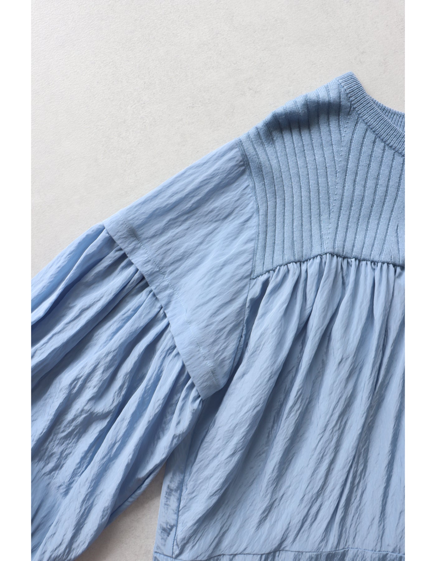 【ACUTA アクータ】ニット×布帛ティアードワンピース