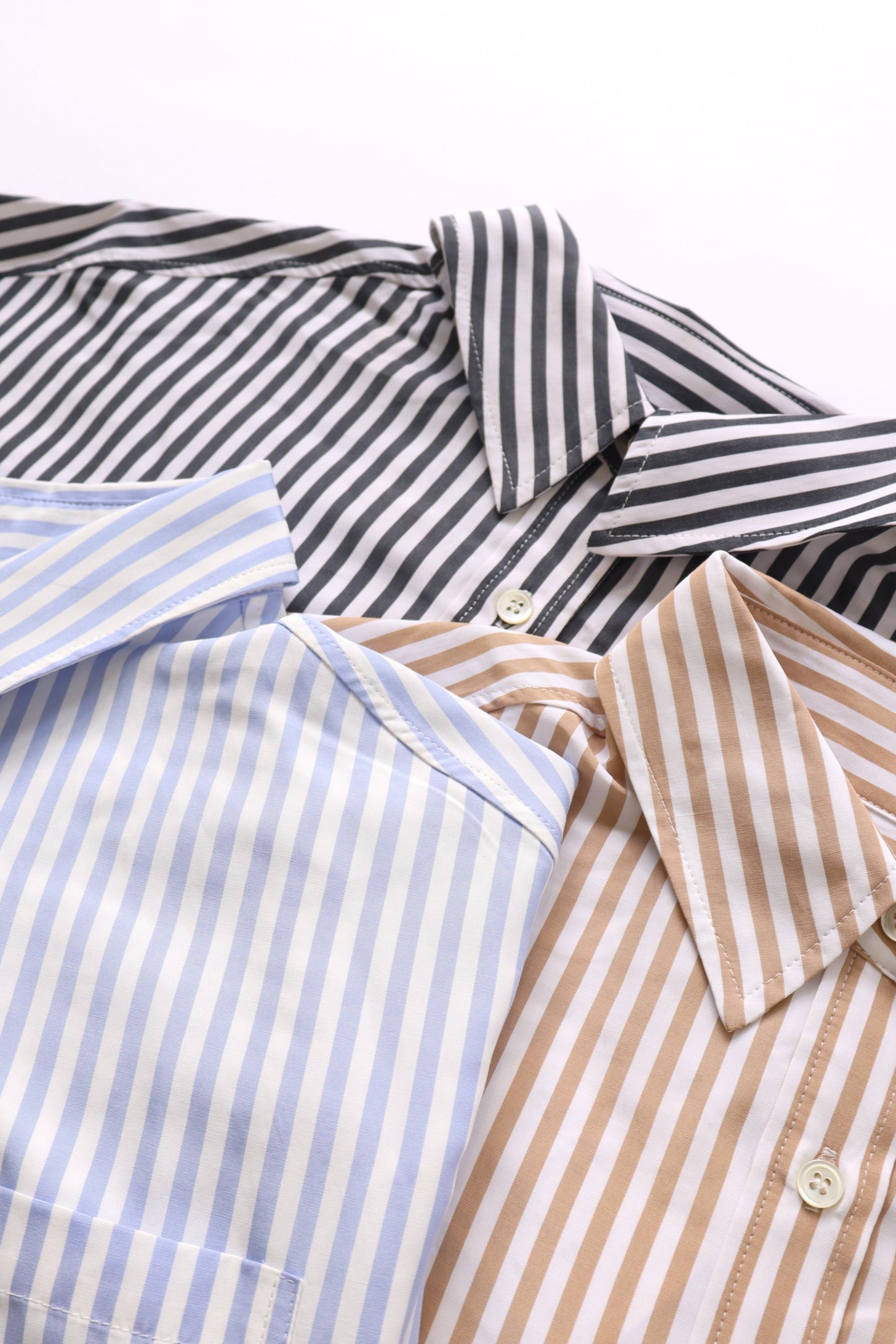 【ACUTA】ストライプブロードポンチョ風シャツ