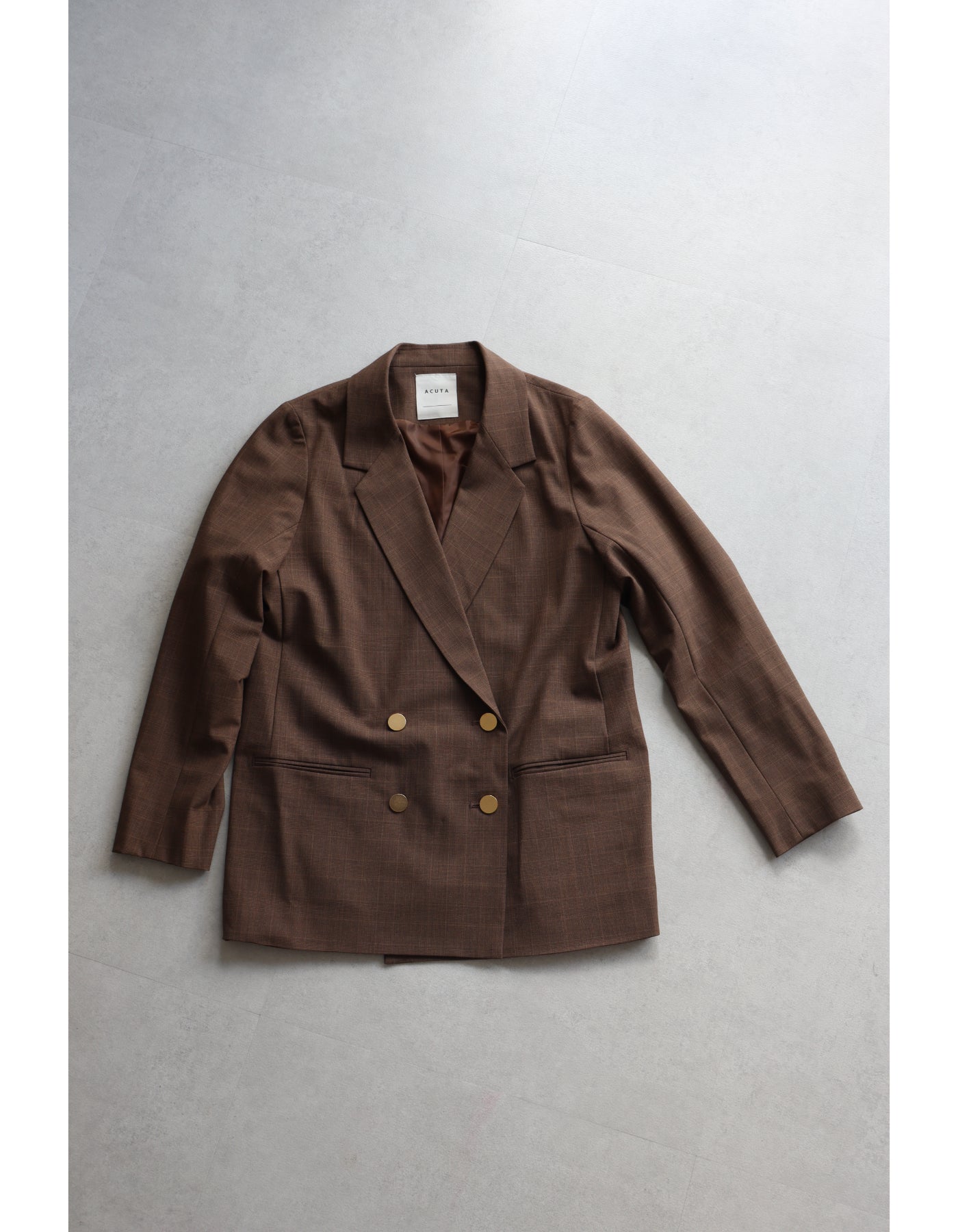 【ACUTA アクータ】チェックダブルブレストジャケット