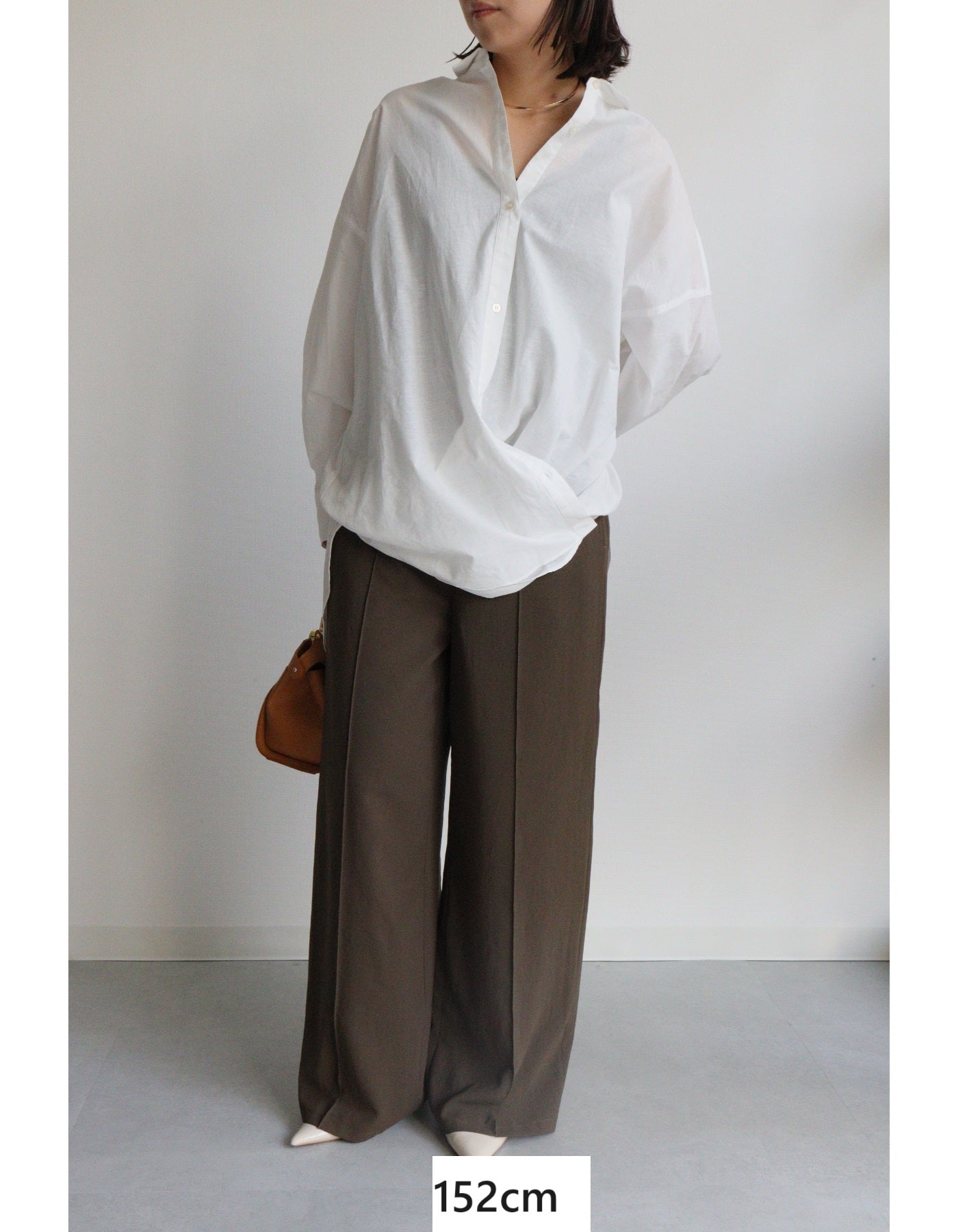 【ACUTA】コットンリネンボイル2WAYカシュクールシャツ