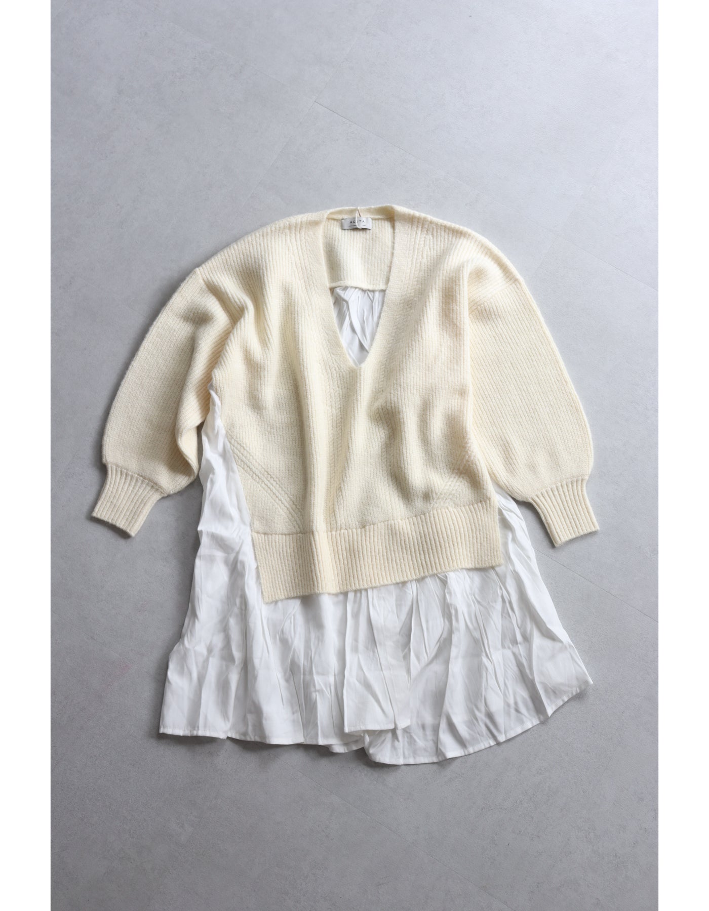 【ACUTA アクータ】レイヤードライクニットワンピース