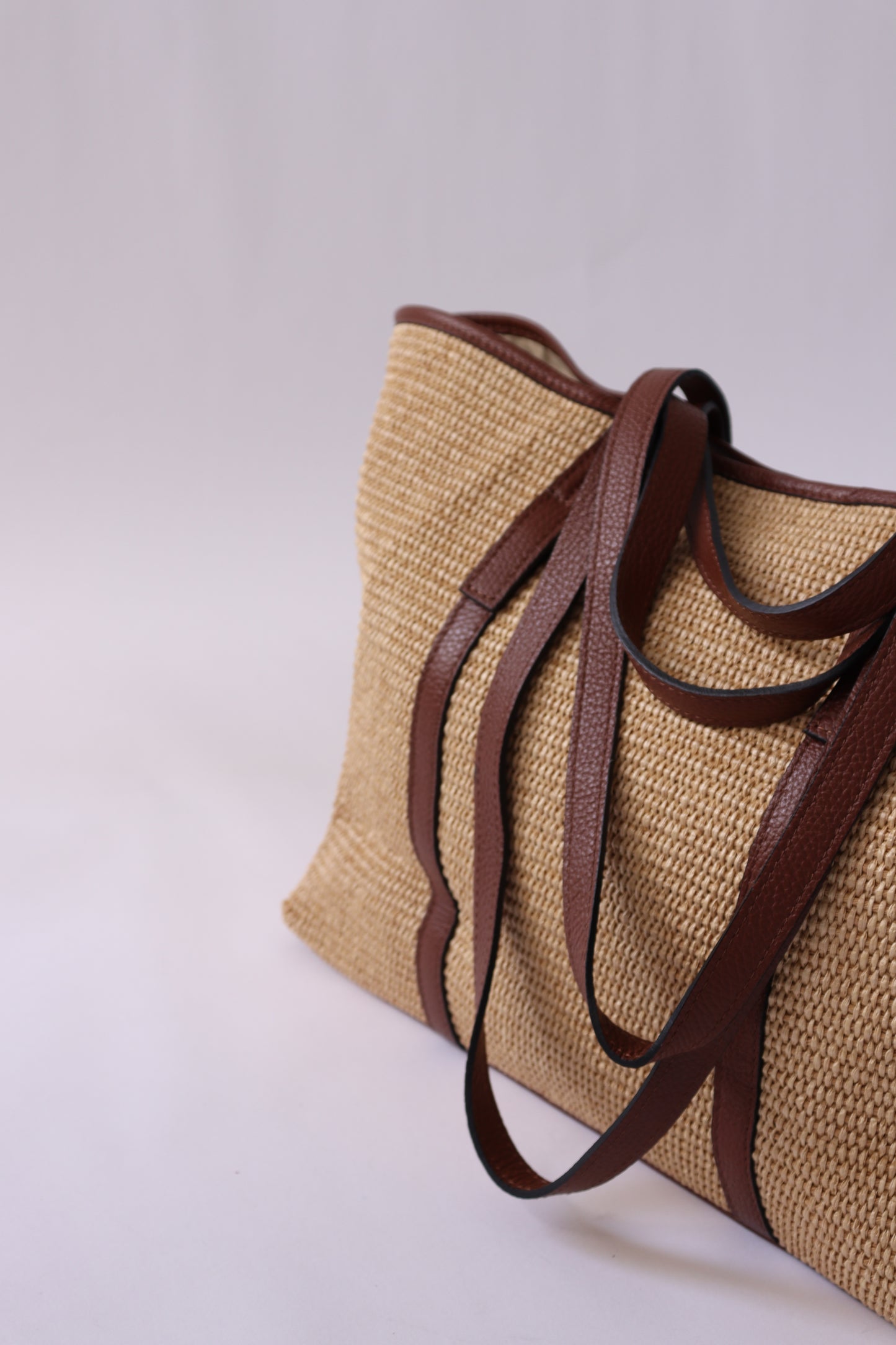 【MILLELA FIRENZE】 ラフィア×レザートートバッグ