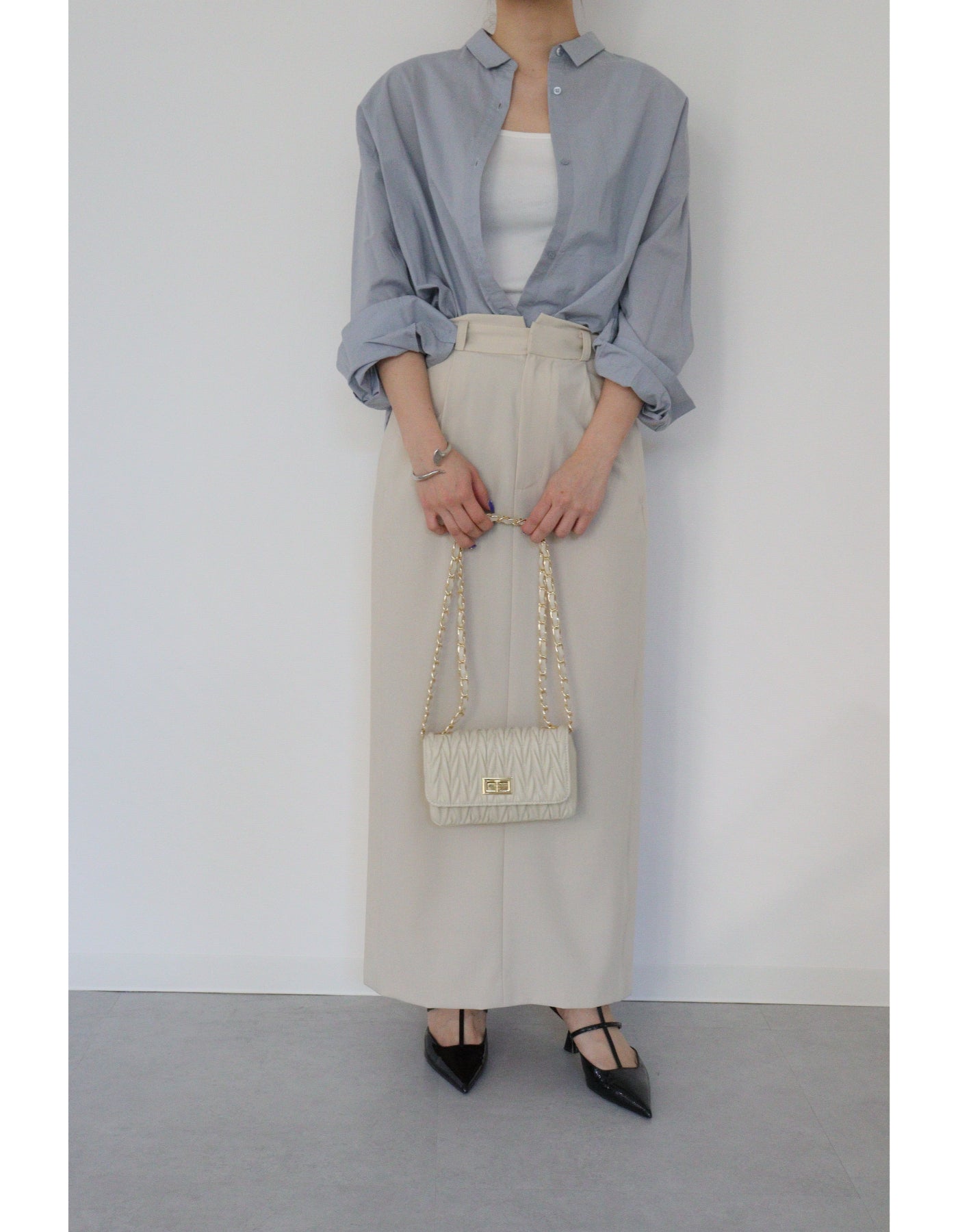 【ACUTA】コットンリネンボイル2WAYカシュクールシャツ