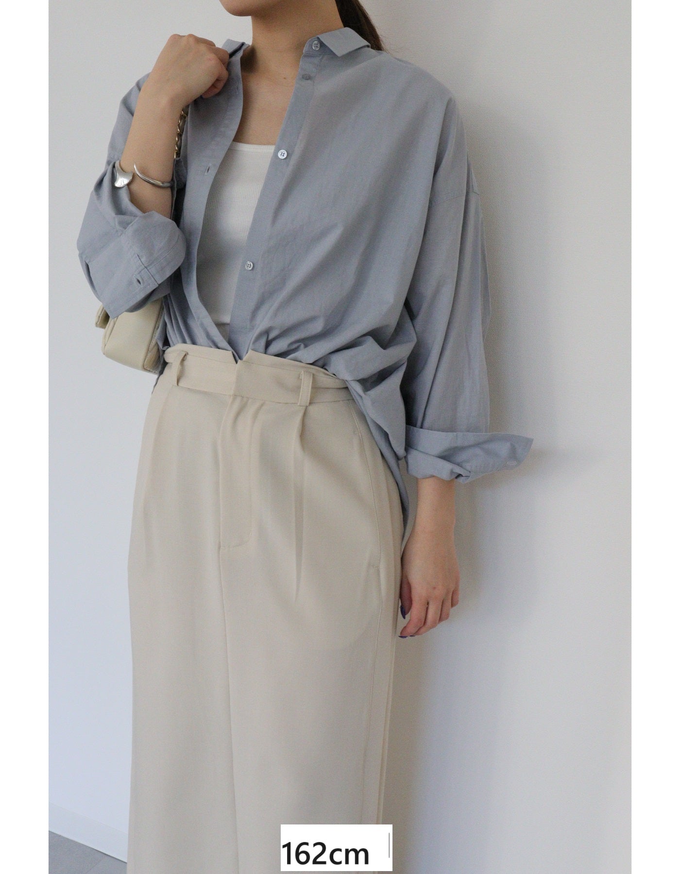 【ACUTA】コットンリネンボイル2WAYカシュクールシャツ