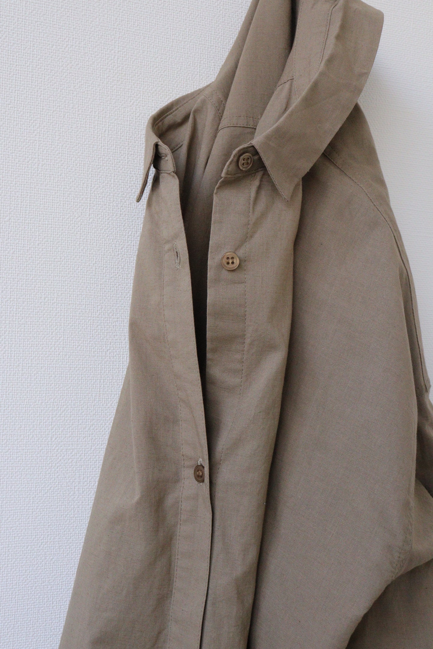 【ACUTA】コットンリネンボイル2WAYカシュクールシャツ
