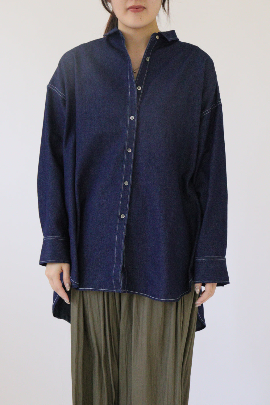 【ACUTA】ウォッシュデニム2WAYシャツ