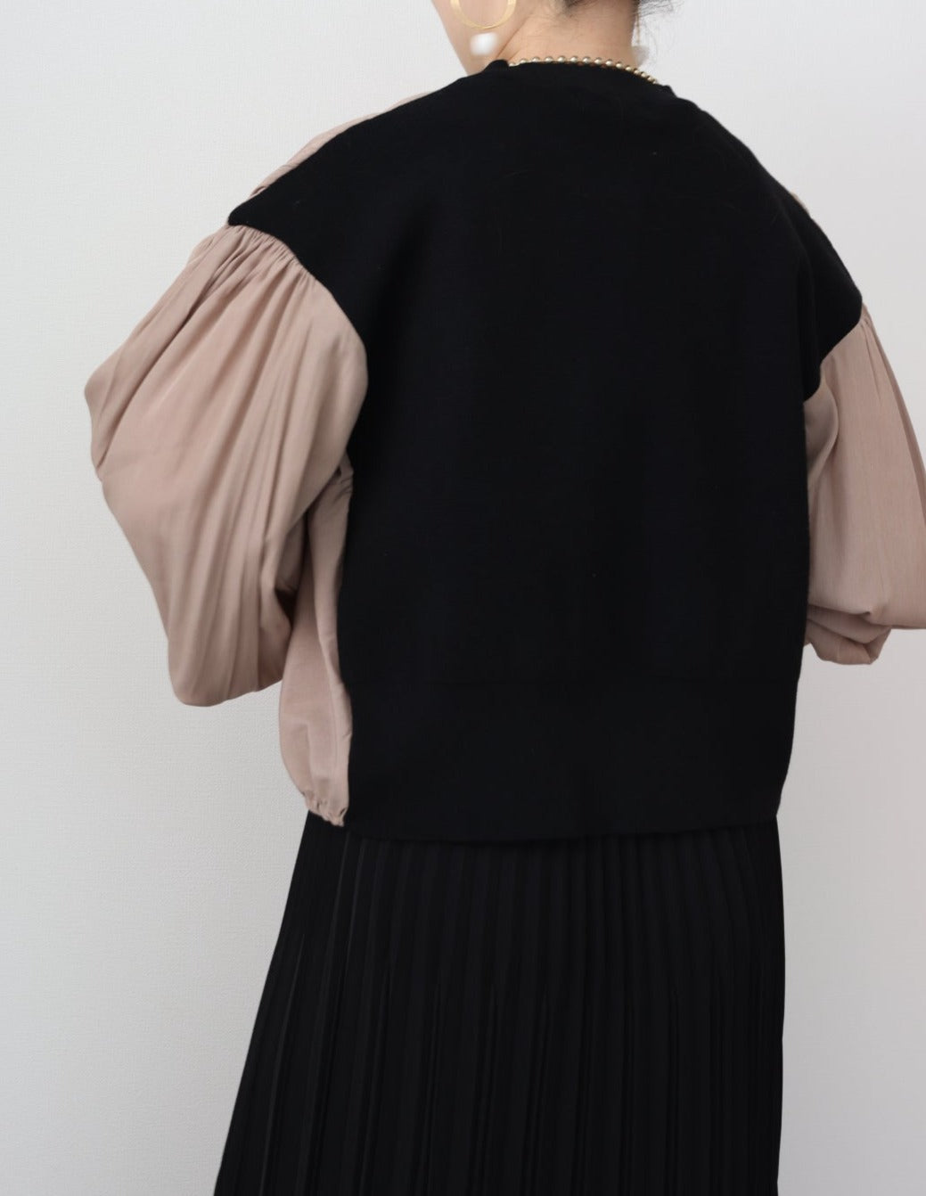 【ACUTA アクータ】布帛×クレリックドッキングカーディガン