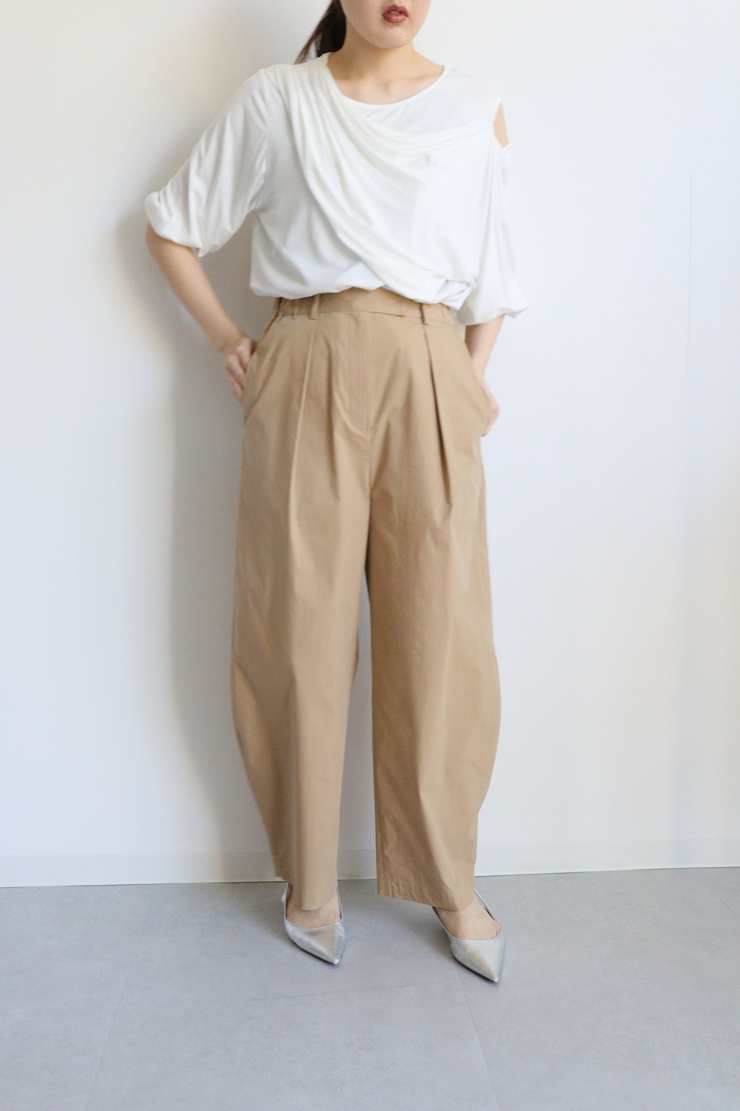【ACUTA】レーヨンレイヤードカットソー