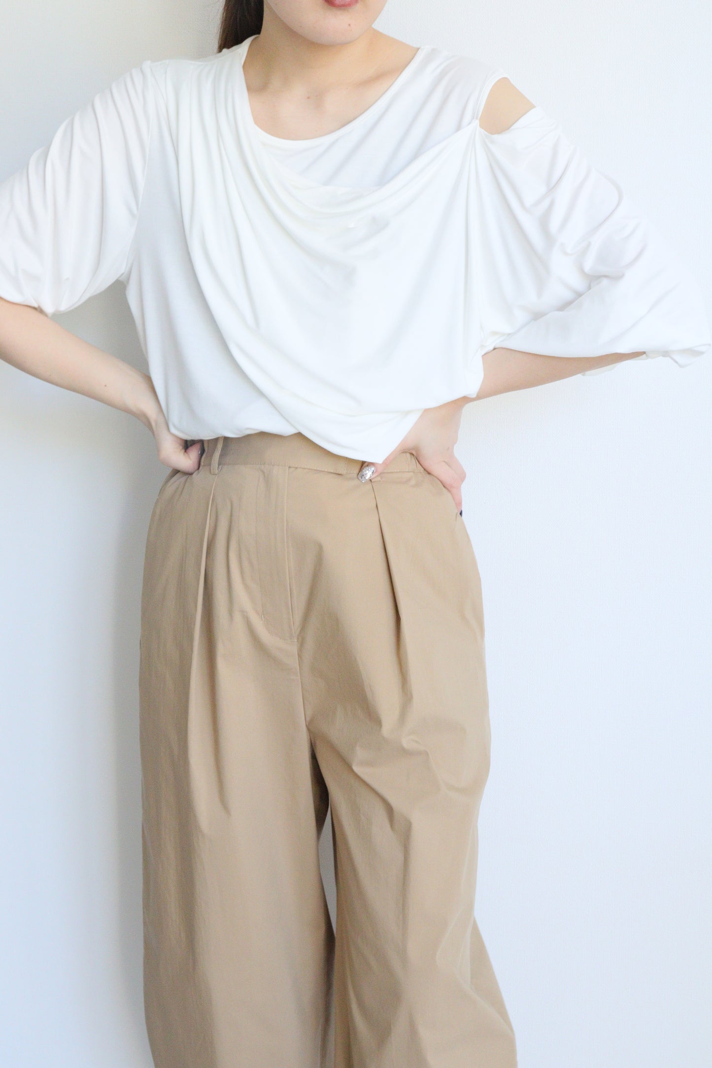 【ACUTA】レーヨンレイヤードカットソー