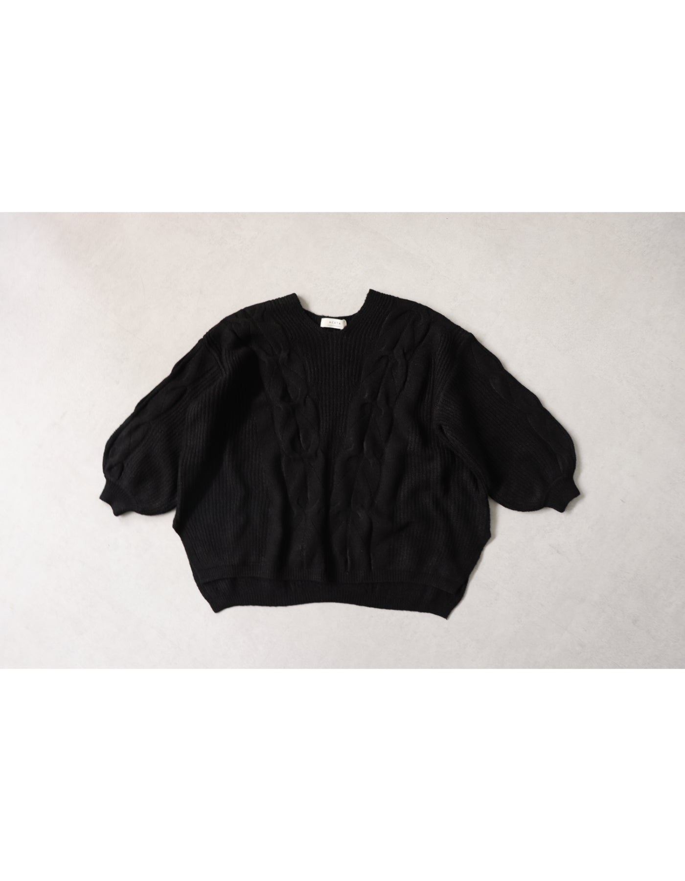 【ACUTA アクータ】ワイドケーブルニットプルオーバー