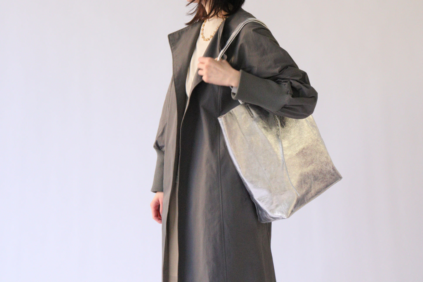 【ACUTA】袖リブバックベルトコート