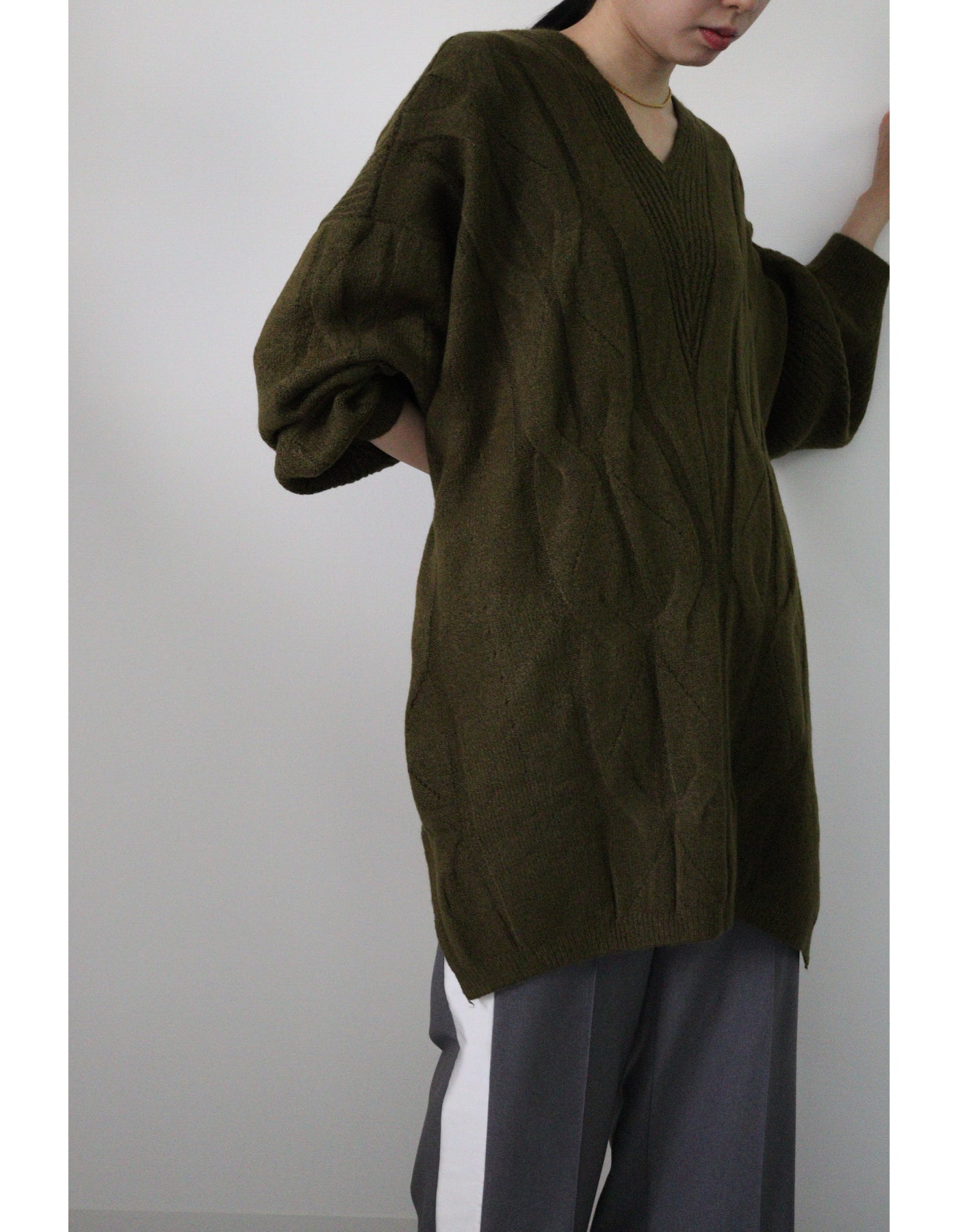 【ACUTA アクータ】ワイドケーブルニットチュニック