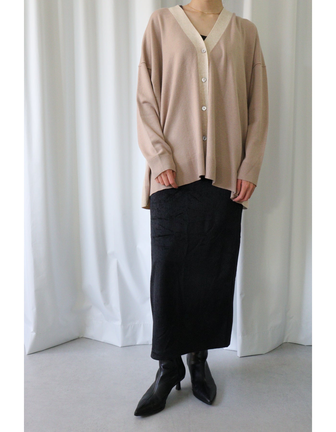 【ACUTA アクータ】バイカラーVカーディガン