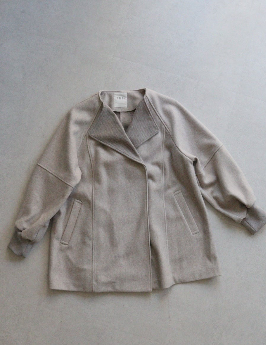 【ACUTA アクータ】ウールミックス袖リブショートコート