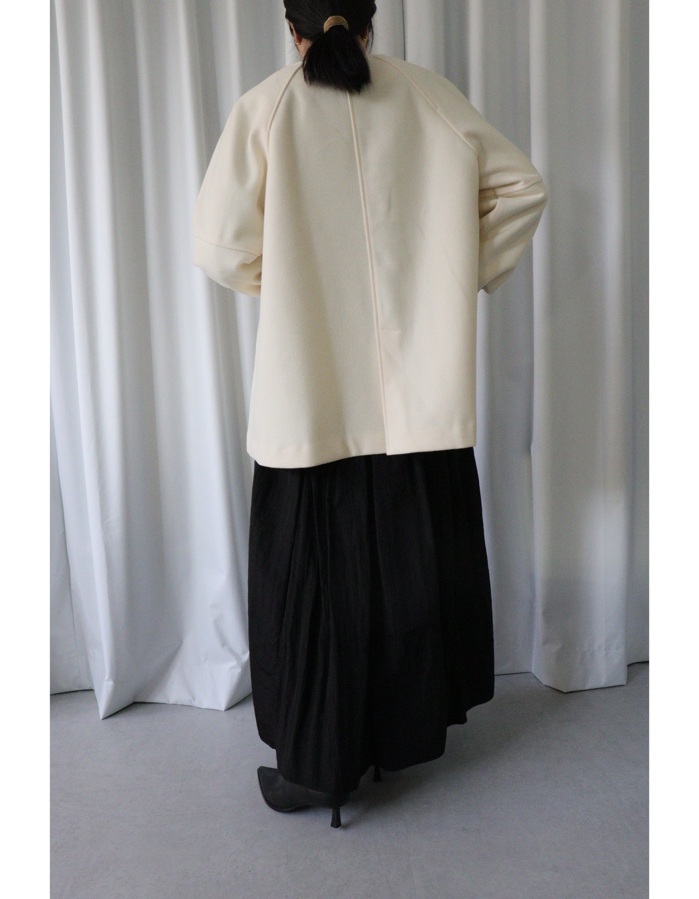 【ACUTA アクータ】ウールミックス袖リブショートコート