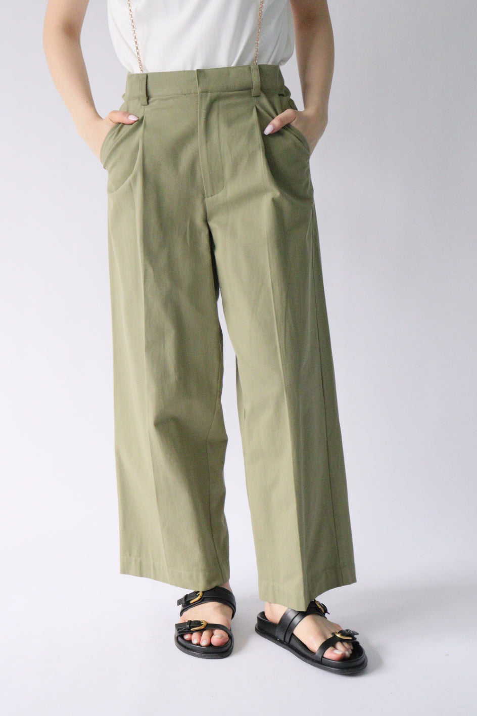 【ACUTA】チェーンサスペンダーワイドパンツ