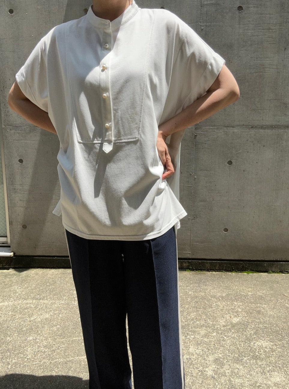 【ACUTA アクータ】ドルマンパールボタンカットソー