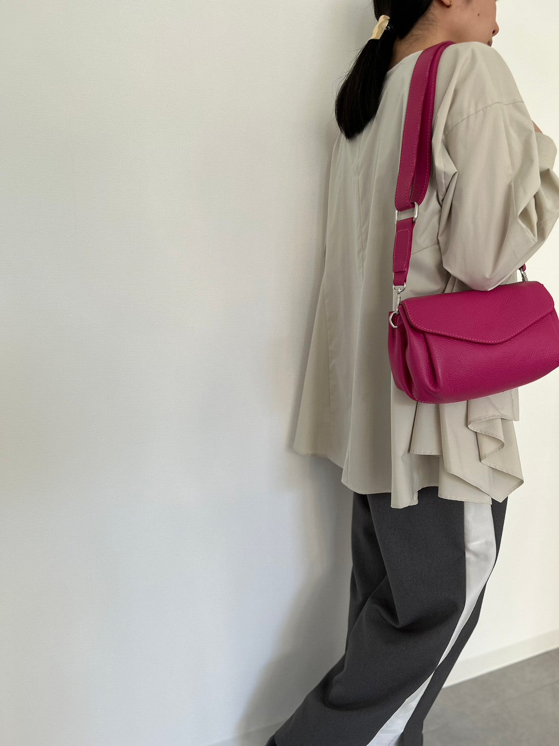 【MILLELA FIRENZE】ワイドフラップバッグ