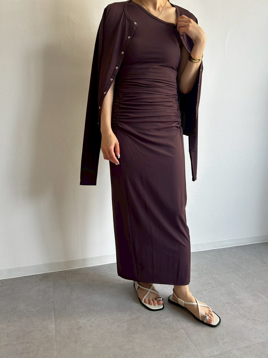 【ACUTA】 【UVカット】【吸水速乾】ベア天竺カーディガン