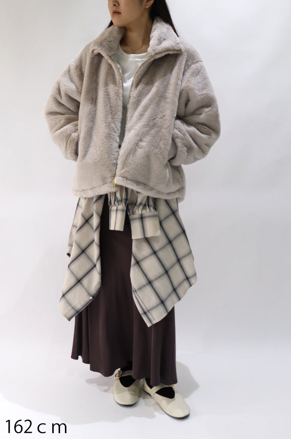 【ACUTA】【PRE ORDER】フェイクファースタンド衿ブルゾン