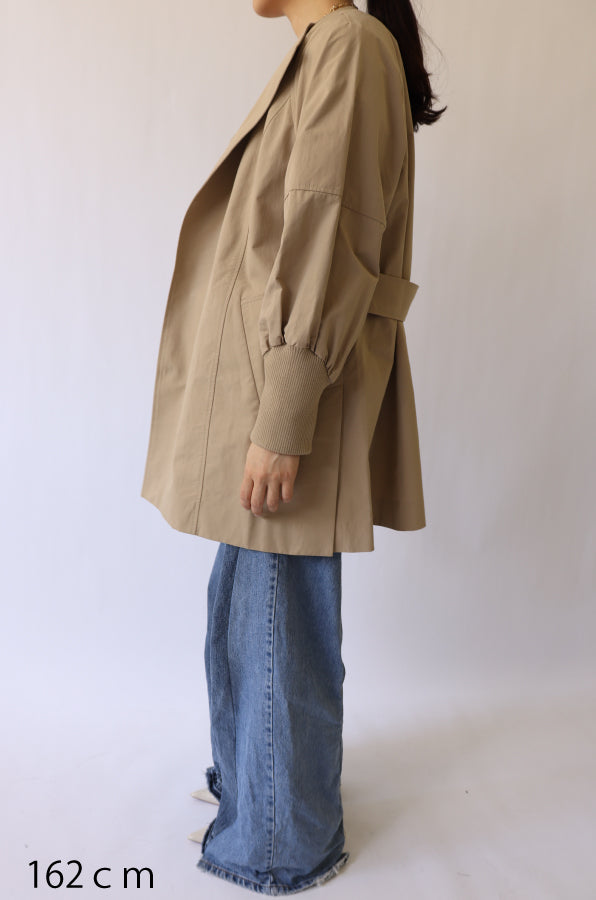 【ACUTA】袖リブバックベルトショートコート