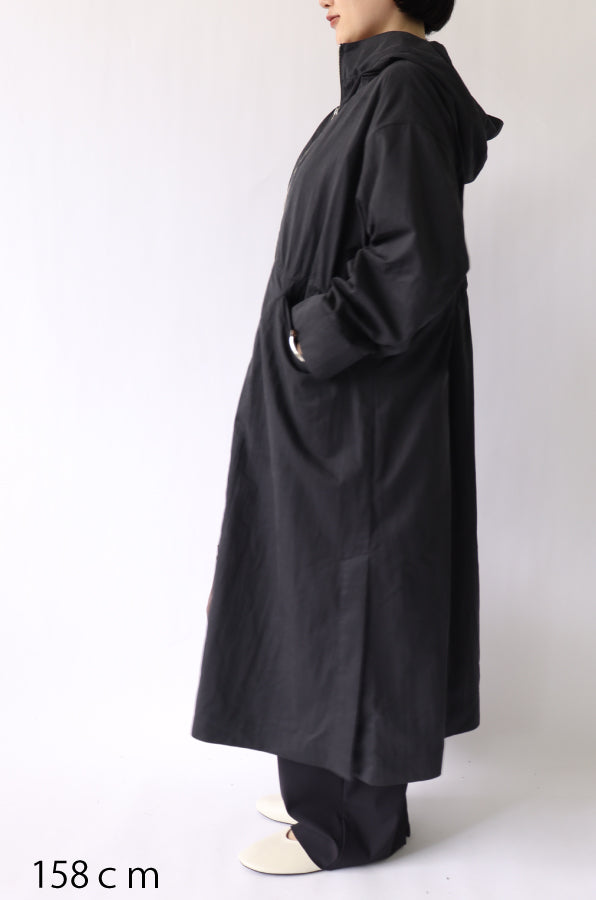 【ACUTA】フィブリルタッチフーディロングコート