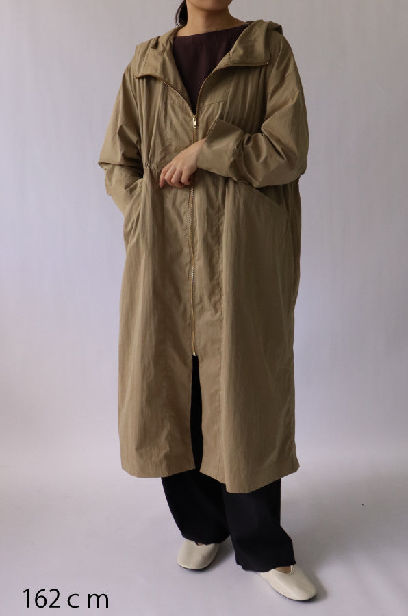 【ACUTA】フィブリルタッチフーディロングコート
