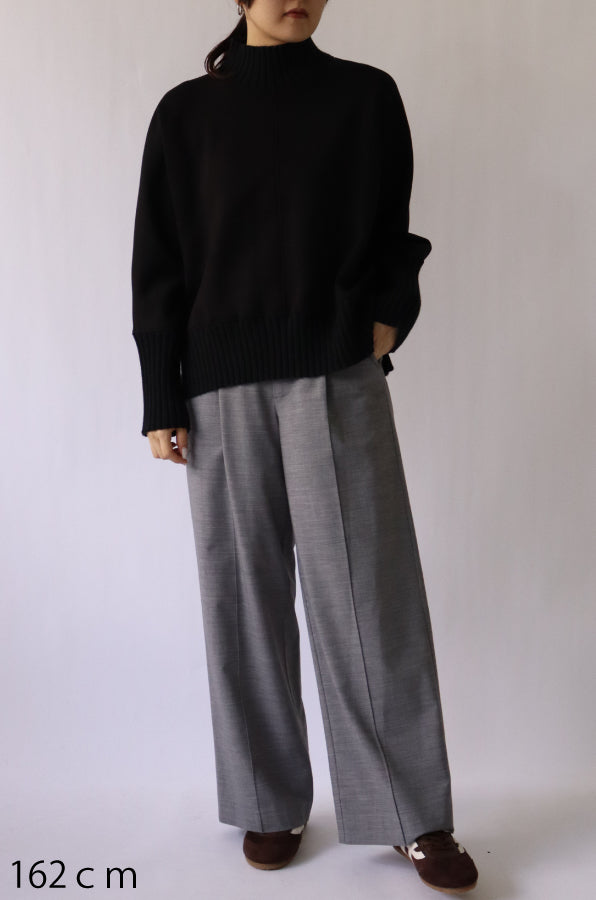 【ACUTA】ニットコンビハイネックトップス