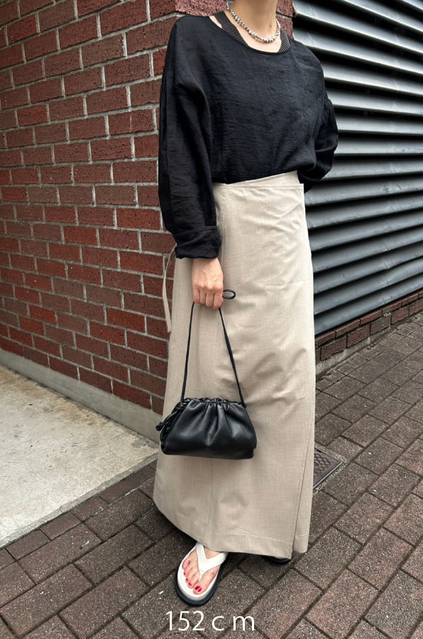 【ACUTA】メッシュリネンルーズトップス