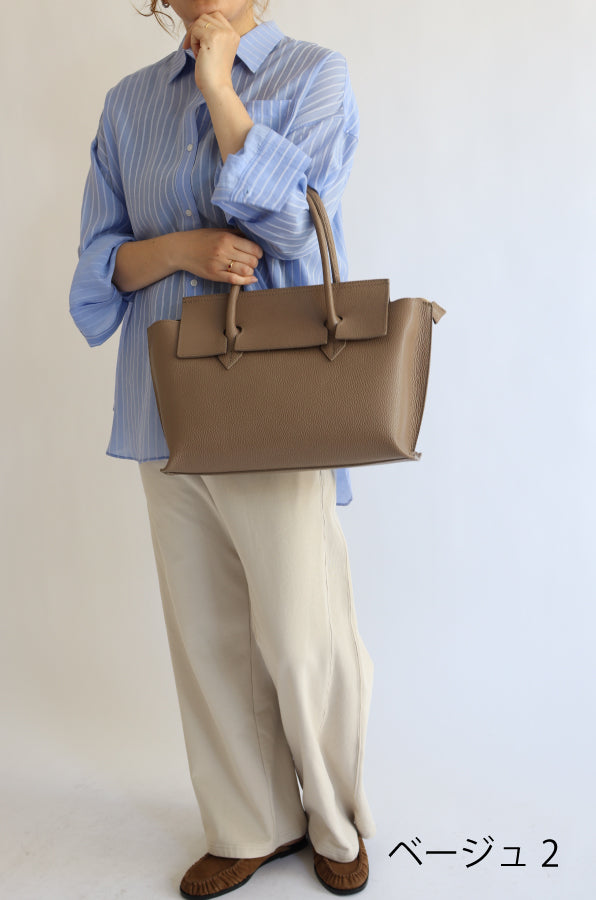 【MILLELA  FIRENZE】フラップA4レザートートバッグ