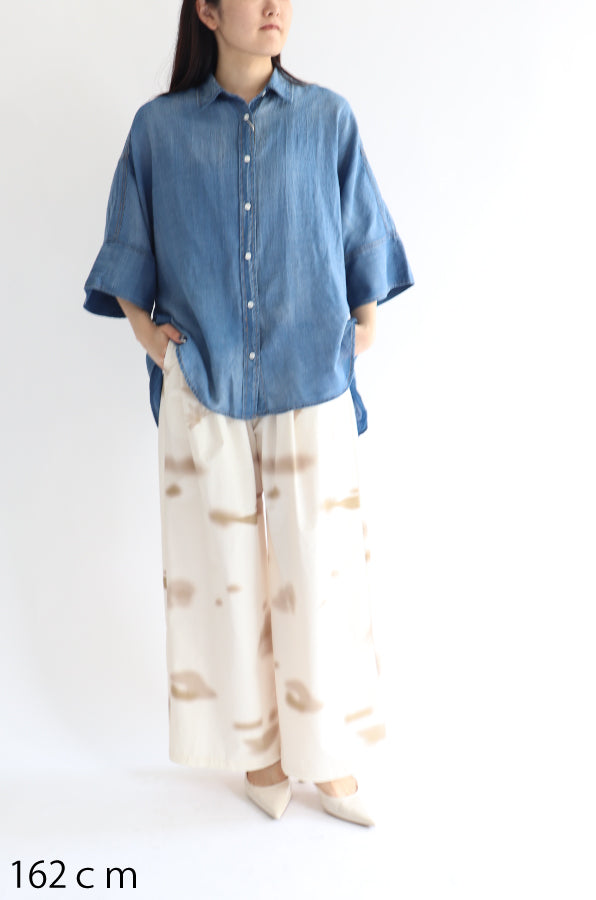 【ACUTA】 シアーデニムビッグカフスシャツ