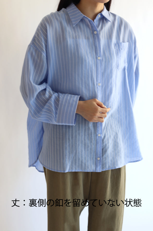 【ACUTA】【再入荷】シアーストライプマルチWAYシャツ