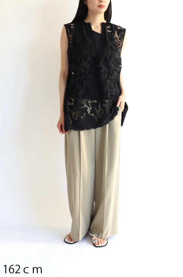 【ACUTA】カットワークレースベスト