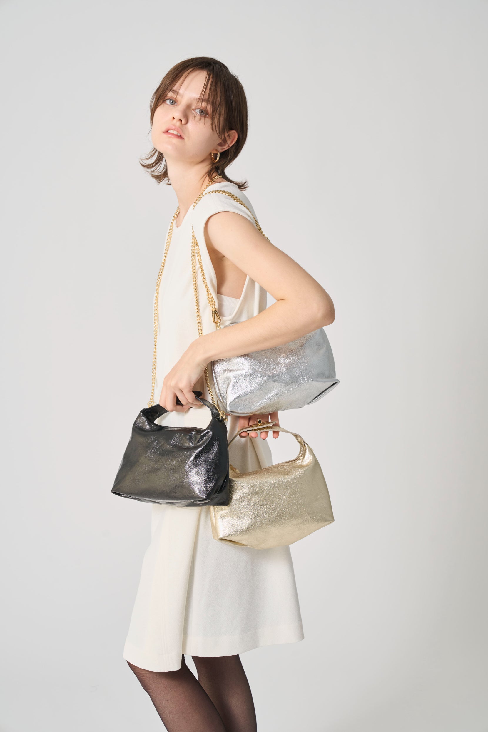 ミレッラフィレンツェ【MILLELA FIRENZE】 メタリック2WAYバッグ ミレッラフィレンツェ【MILLELA FIRENZE】 メタリック2WAYバッグ