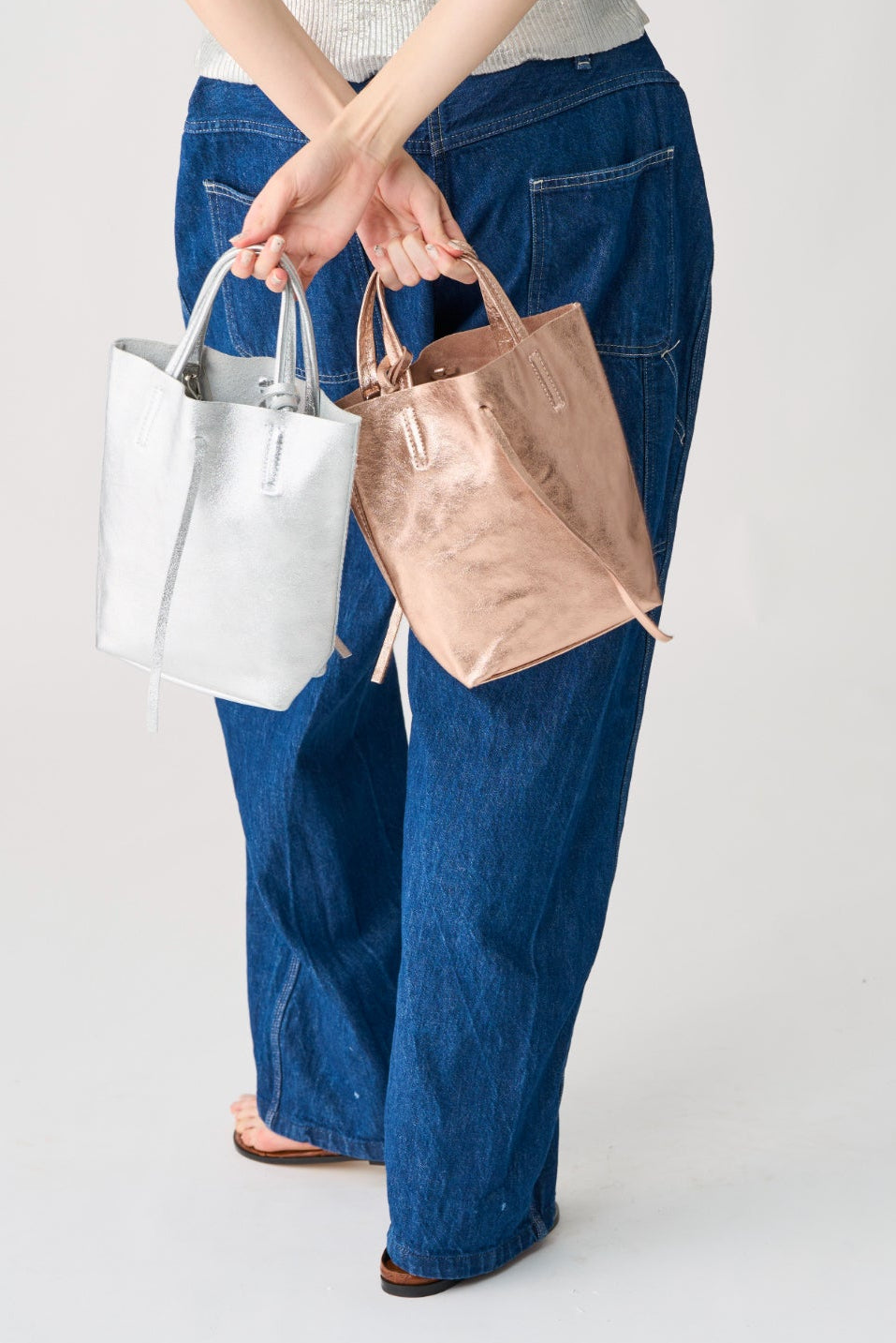 【MILLELA  FIRENZE】【再入荷】【新色 】メタリックミニトートバッグ