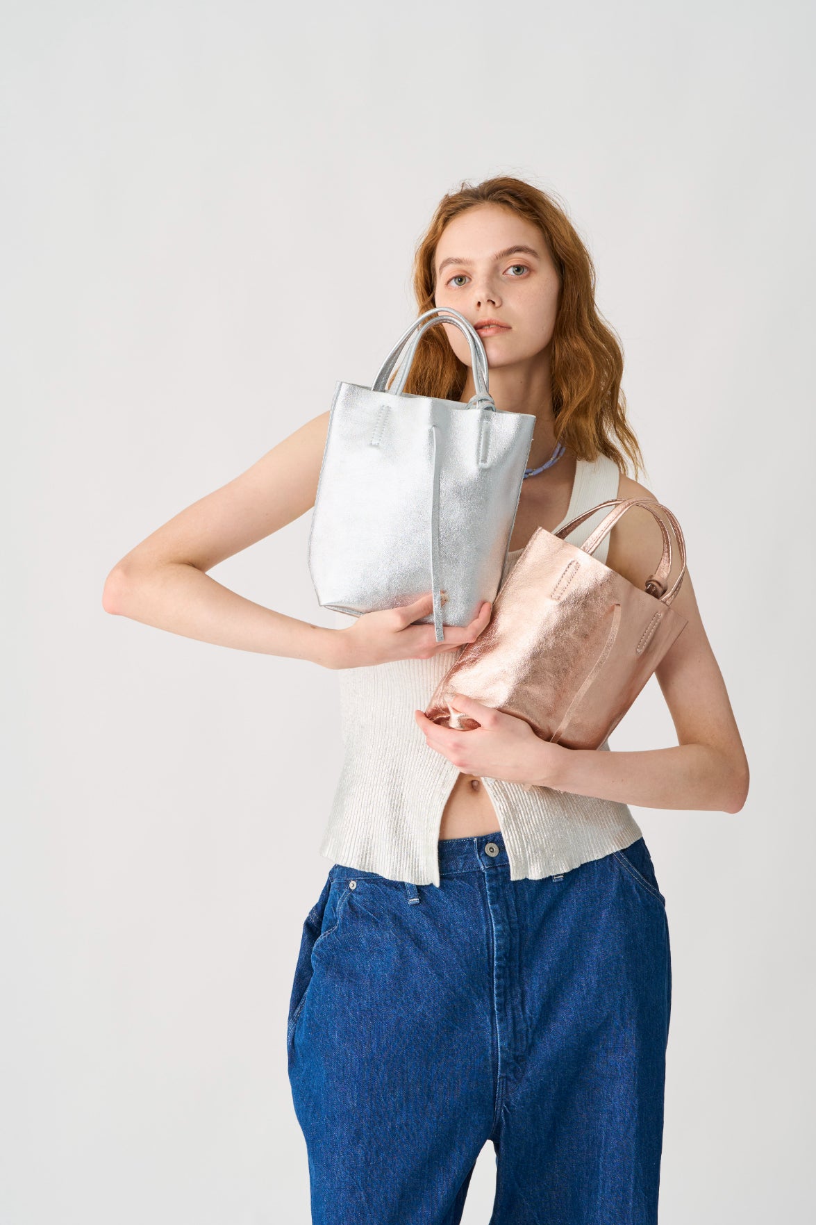 【MILLELA  FIRENZE】【再入荷】【新色 】メタリックミニトートバッグ