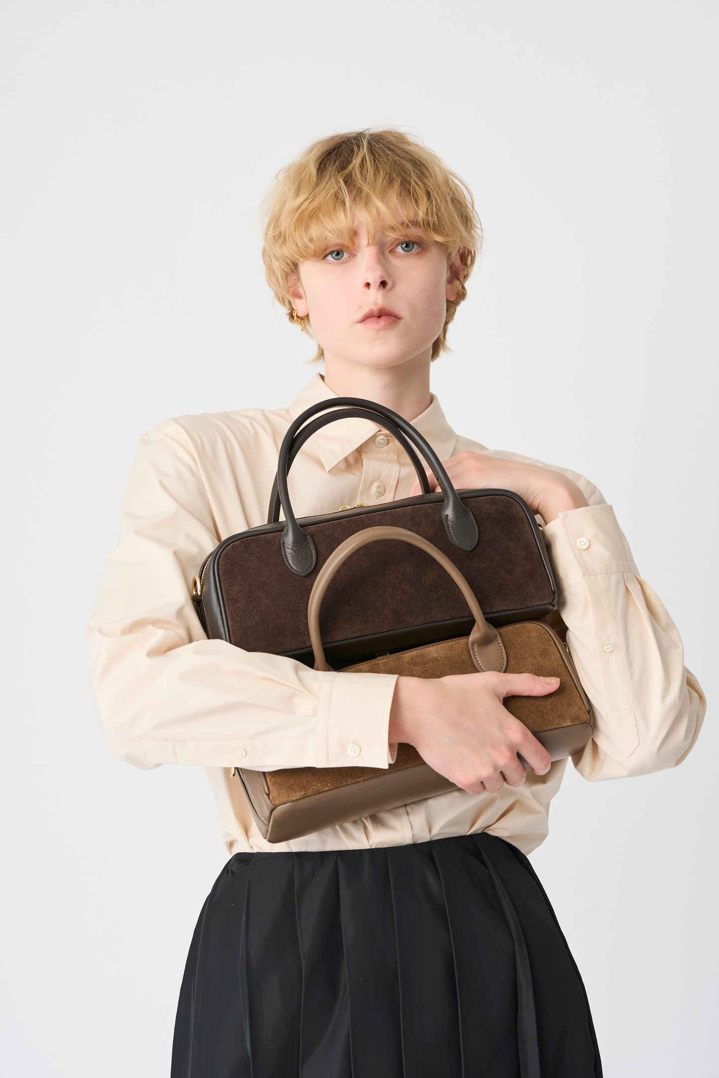 【MILLELA  FIRENZE】スエードボストンバッグ